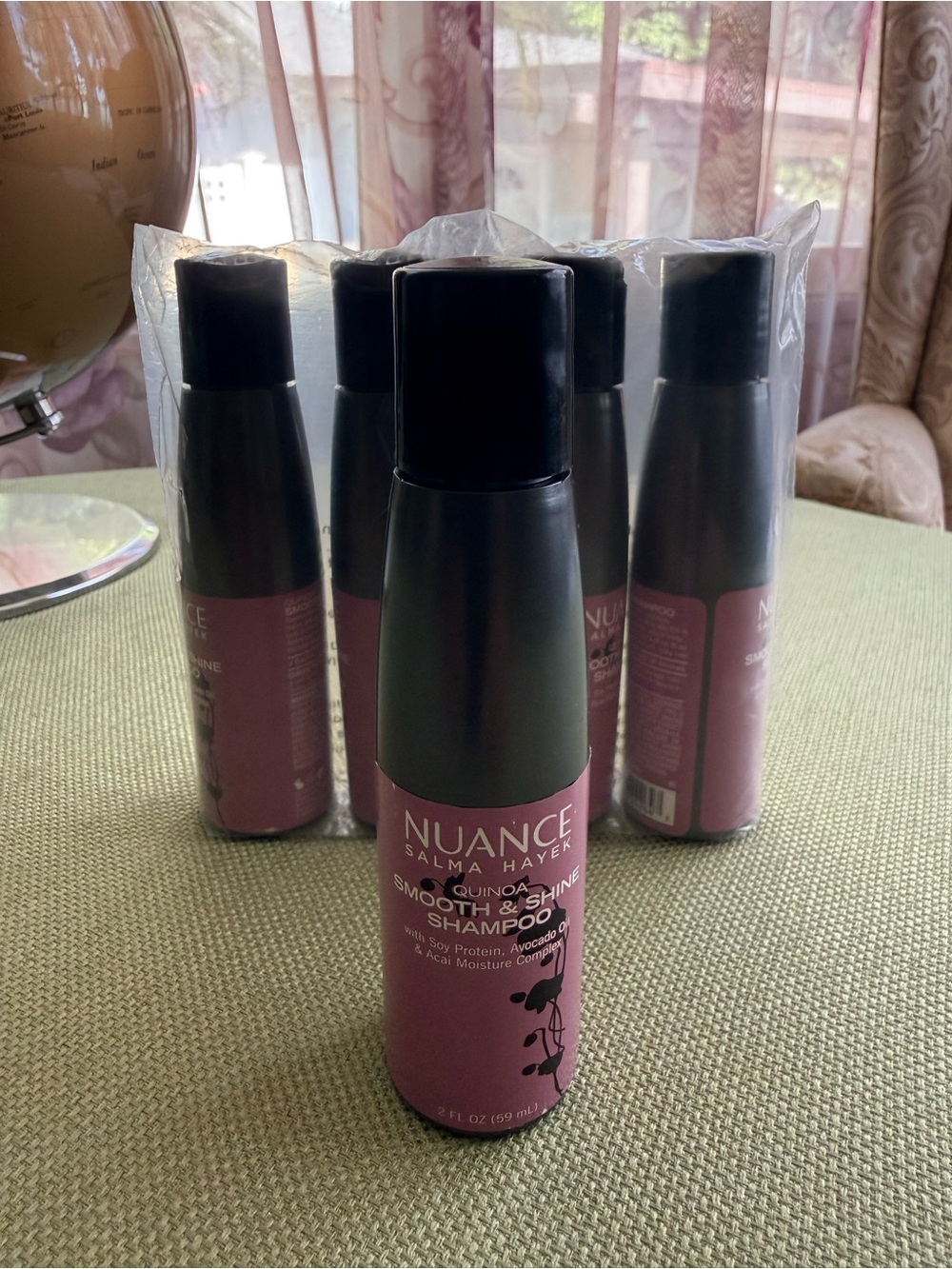 🌞 4/$20 Nuance by Salma Hayek Quinoa Smooth & Shine Shampoo, 4-Pack, 2 Fl oz ea.